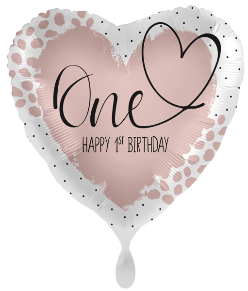 Folienballon - One, happy 1st Birthday - ø 43cm